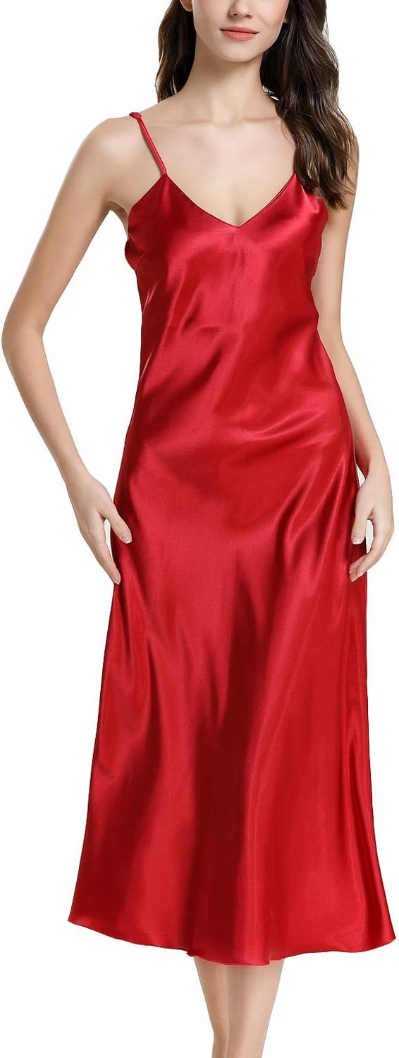 red satin camisole dress NWT Bebe Silk Red Slip Dress Camisole Size L